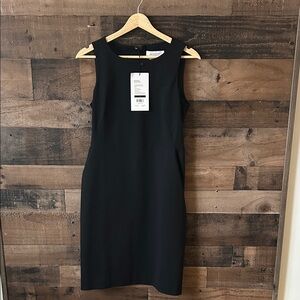 NWT Ministry of Supply Black Sleeveless Midi Sheath Dress